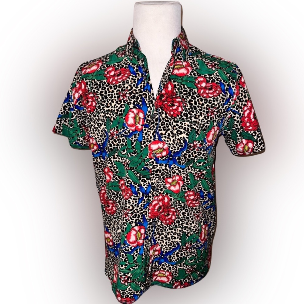 Miami Vice Silk-Style Short Sleeve Button Down Shirt